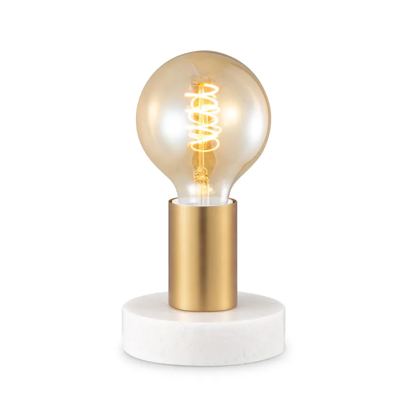 Moderne Gold Tafepllam - 10 x 10 x 9 cm - Ontworpen voor gebruik in slaapkamers en studeerkamer - E27 Bedlamp - Lichtbron niet inbegrepen - met Schakelaar de Home Sweet Home – photo produit