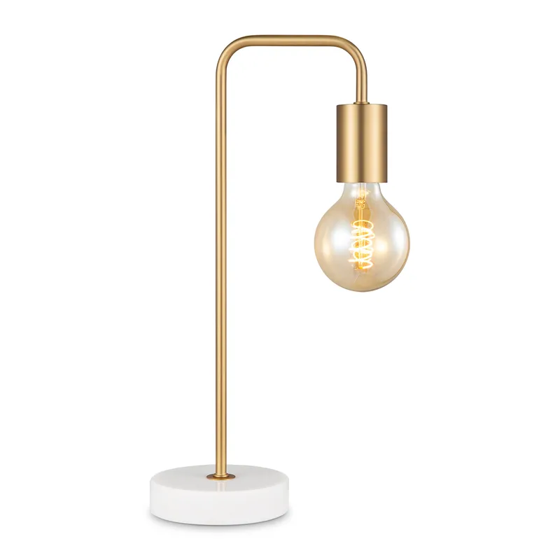 Moderne Gold Tafepllam - 20.3 x 10 x 40 cm - Ontworpen voor gebruik in slaapkamers en studeerkamer - met Schakelaar - E27 Bedlamp - Lichtbron niet inbegrepen von Home Sweet Home – Produktfoto