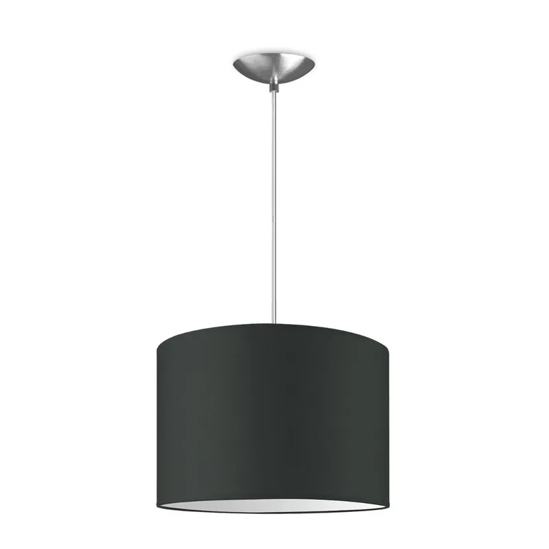 Moderne hanglamp Bling - antraciet - verlichtingspendel Basic inclusief lampenkap 30/30/20cm - pendel lengte 100 cm - geschikt voor E27 LED lamp - Pendellamp geschikt voor woonkamer, slaapkamer, keuken von Home Sweet Home in Dunkelgrau – Produktfoto