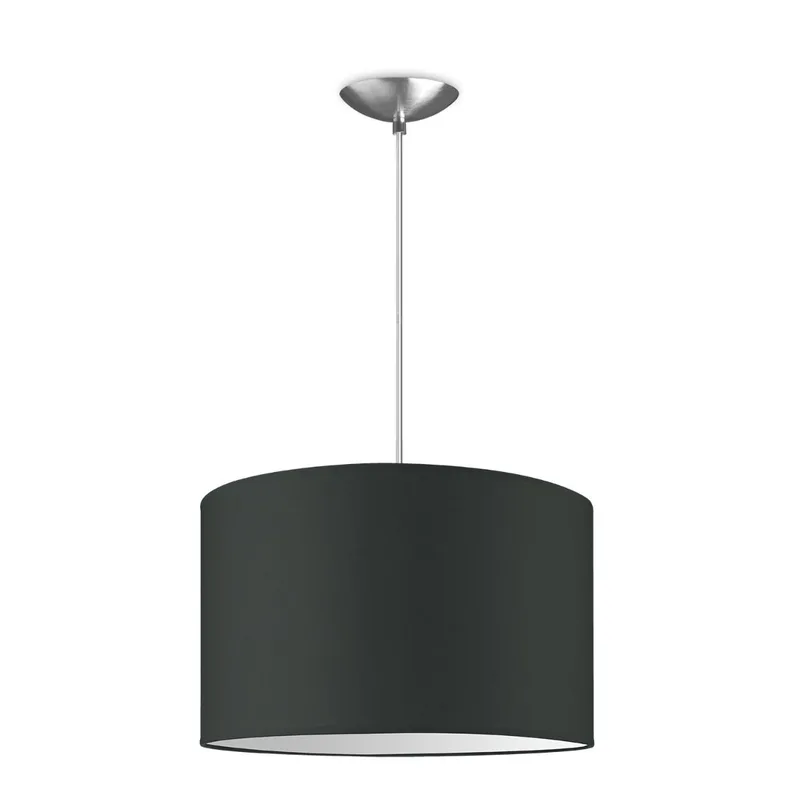 Moderne hanglamp Bling - antraciet - verlichtingspendel Basic inclusief lampenkap 35/35/21cm - pendel lengte 100 cm - geschikt voor E27 LED lamp - Pendellamp geschikt voor woonkamer, slaapkamer, keuken de Home Sweet Home en Gris foncé – photo produit