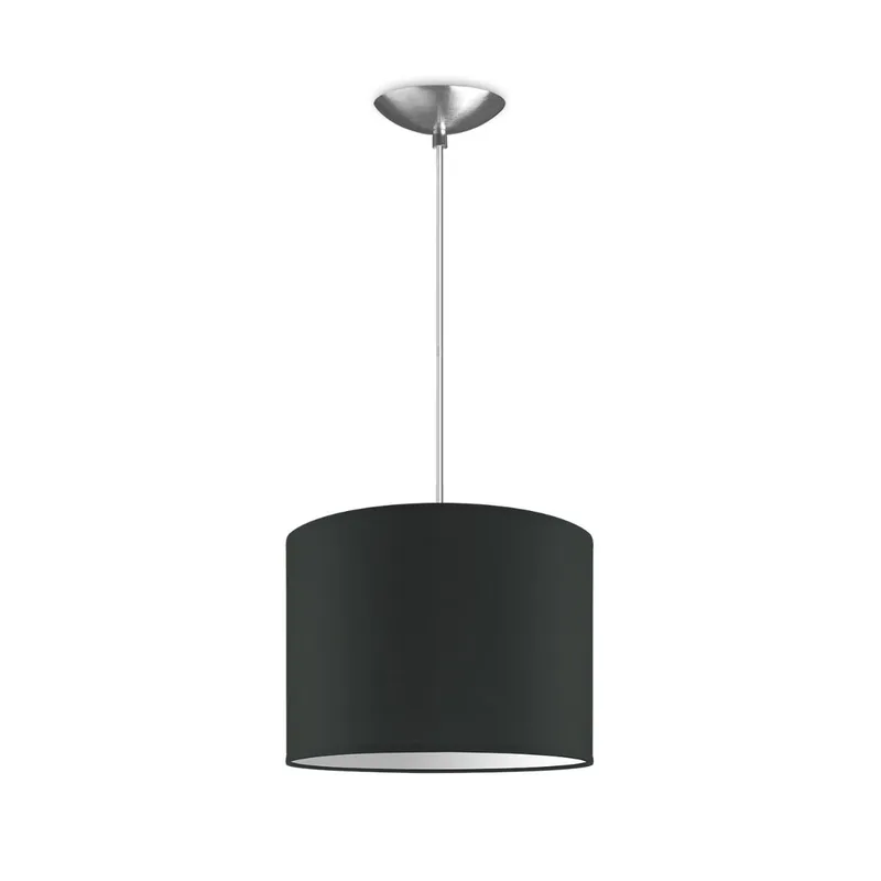 Moderne hanglamp Bling - antraciet - verlichtingspendel Basic inclusief lampenkap 25/25/19cm - pendel lengte 100 cm - geschikt voor E27 LED lamp - Pendellamp geschikt voor woonkamer, slaapkamer, keuken de Home Sweet Home en Gris foncé – photo produit
