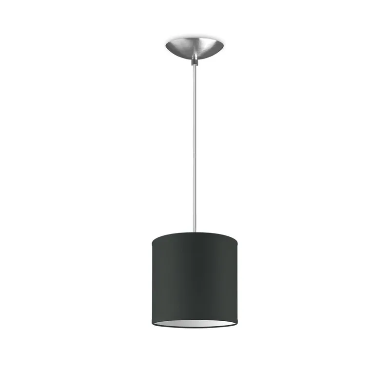 Moderne hanglamp Bling - antraciet - verlichtingspendel Basic inclusief lampenkap 16/16/15cm - pendel lengte 100 cm - geschikt voor E27 LED lamp - Pendellamp geschikt voor woonkamer, slaapkamer, keuken de Home Sweet Home en Gris foncé – photo produit