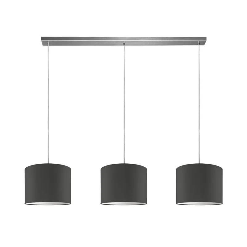 Moderne hanglamp Bling - antraciet - verlichtingspendel Beam inclusief 3 lampenkappen lampenkap 25/25/19cm - pendel lengte 100 cm - geschikt voor E27 LED lamp - Pendellamp geschikt voor woonkamer, slaapkamer, keuken de Home Sweet Home en Gris foncé – photo produit