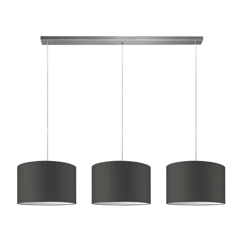 Moderne hanglamp Bling - antraciet - verlichtingspendel Beam inclusief 3 lampenkappen lampenkap 35/35/21cm - pendel lengte 100 cm - geschikt voor E27 LED lamp - Pendellamp geschikt voor woonkamer, slaapkamer, keuken de Home Sweet Home en Gris foncé – photo produit