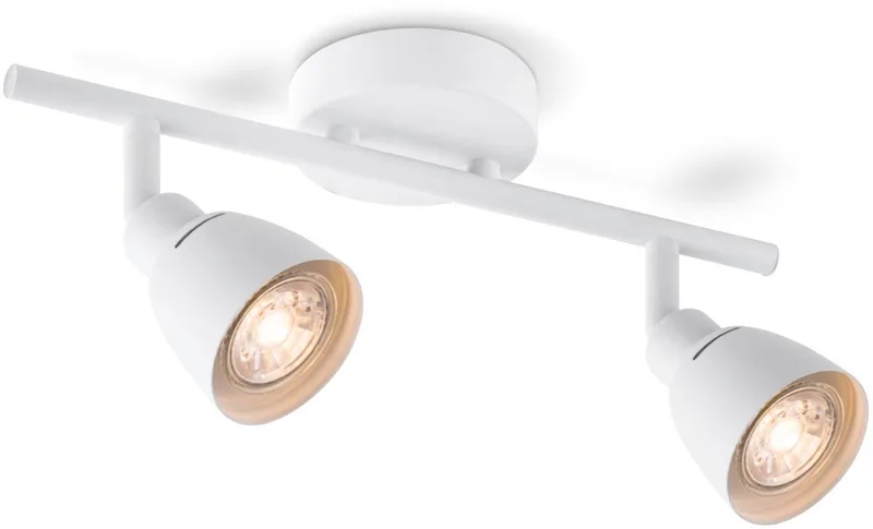 Moderne LED Opbouwspot AKA - 32/9/16.5cm - 2 lichts plafondspot - gemaakt van metaal - voor Woonkamer en Slaapkamer by Home Sweet Home in White – product photo