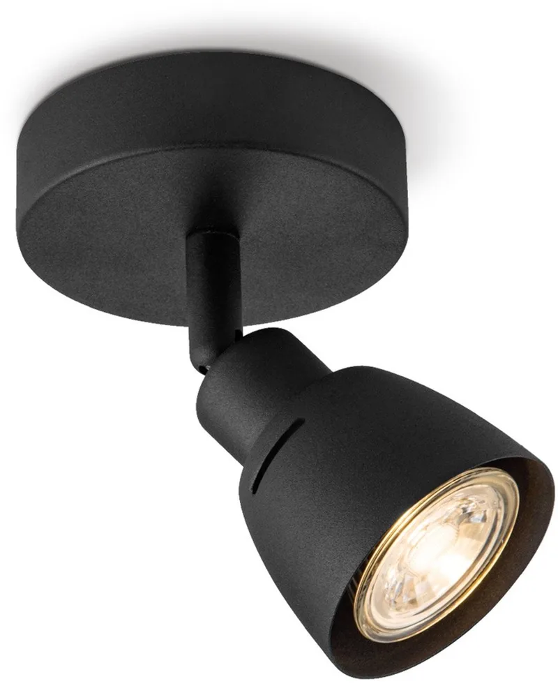 Moderne LED Opbouwspot AKA - 9.5/9.5/13cm - lichts plafondspot - gemaakt van metaal - voor Woonkamer en Slaapkamer de Home Sweet Home en Noir – photo produit
