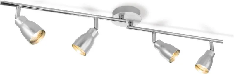 Moderne LED Opbouwspot Alba - 81/9/17cm - 4 lichts plafondspot - Dimbaar - inclusief LED lichtbron - GU10 de Home Sweet Home en Geborsteld staal – photo produit