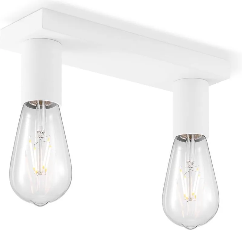 Moderne LED Opbouwspot Nitro - 30/10/10cm - 2 lichts plafondspot - Dimbaar - inclusief LED lichtbron - E27 fitting - 4W von Home Sweet Home in Weiß – Produktfoto