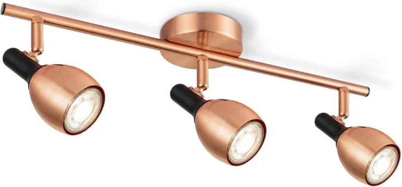 Moderne LED Opbouwspot Novi - 46/9.5/17.6 - 3 lichts plafondspot - Dimbaar - inclusief LED lichtbron - GU10 fitting - 5W by Home Sweet Home in Copper – product photo