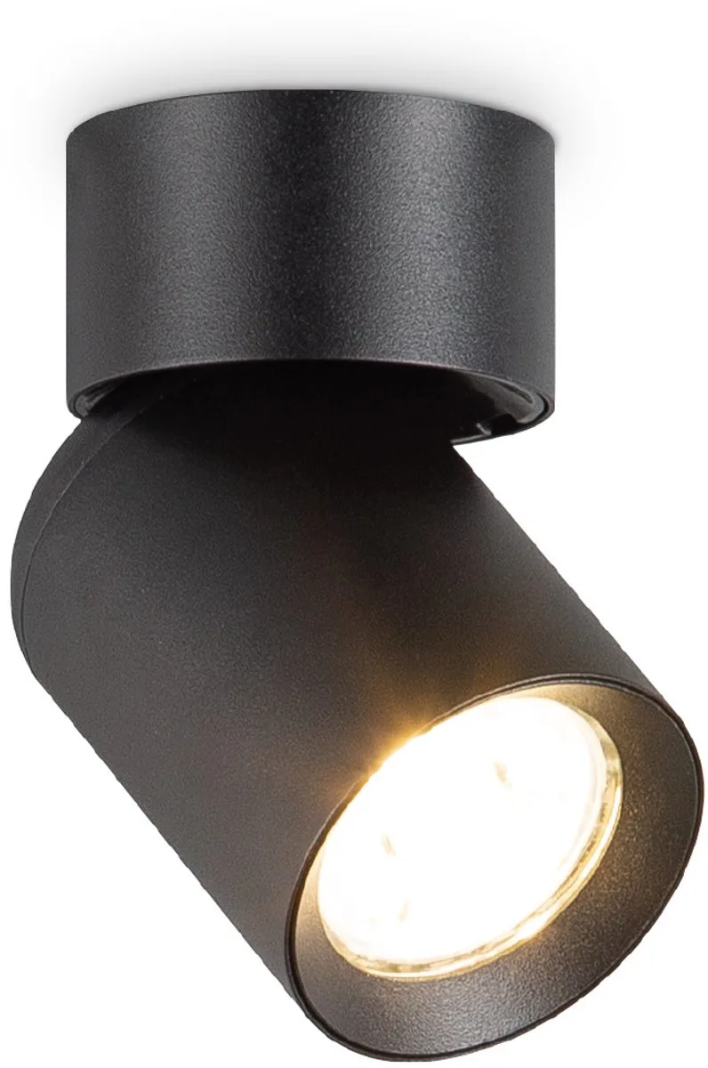 Moderne LED Rond Opbouwspot Swing - 6/6/11.5cm - lichts plafondspot - gemaakt van metaal - voor Woonkamer en Slaapkamer by Home Sweet Home in Black – product photo