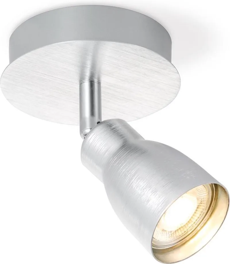 Moderne LED Wandspot Alba - 11.5/13.5/4.5cm - wandlamp - Dimbaar - inclusief LED lichtbron - GU10 fitting - 5W by Home Sweet Home in Geborsteld staal – product photo