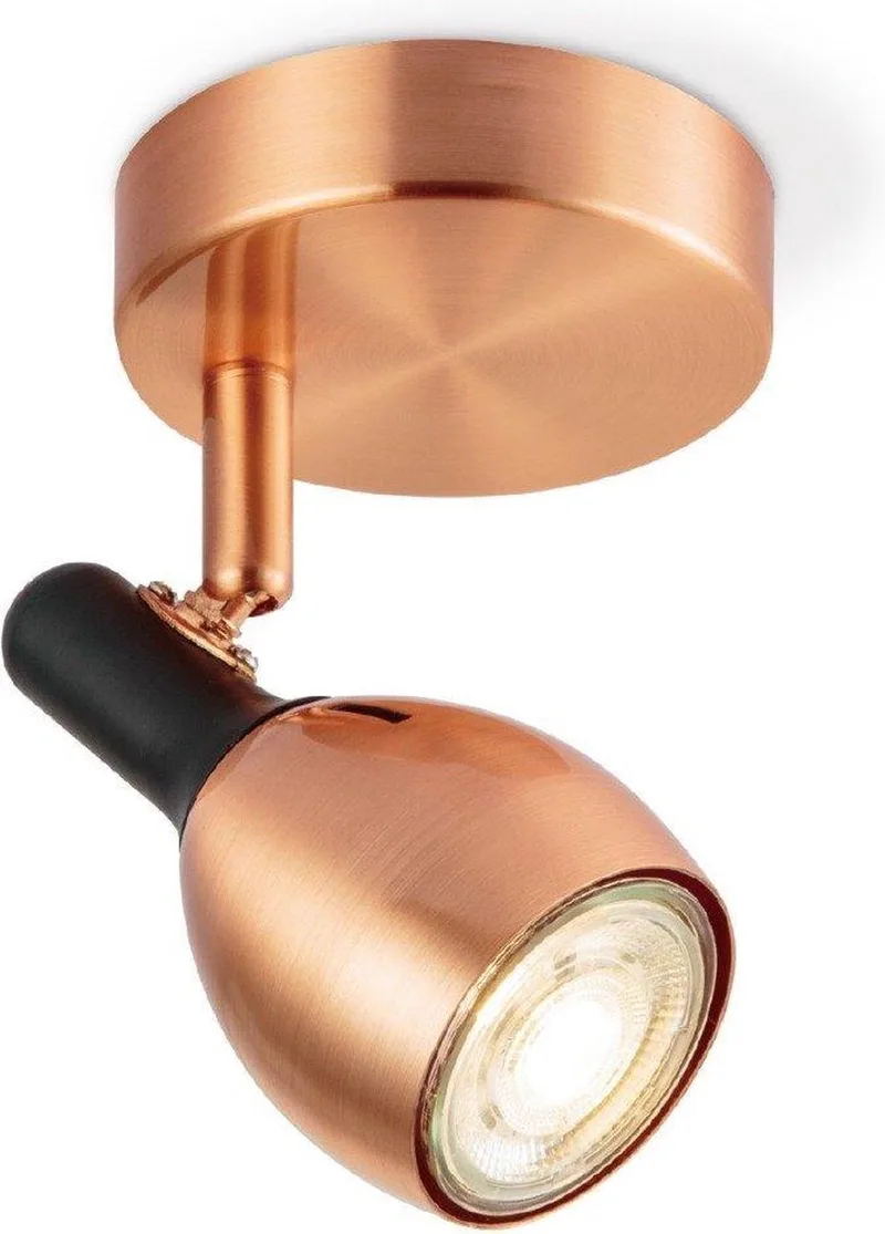 Moderne LED Wandspot Novi - 9.5/9.5/16cm - wandlamp - Dimbaar - inclusief LED lichtbron - GU10 fitting - 5W 390lm 3000K de Home Sweet Home en Cuivre – photo produit