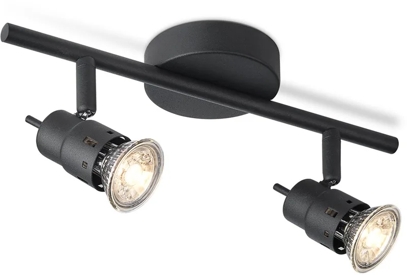 Moderne Plafondspots - Met 2 GU10 Fitting - Metaal Spotlights - 32 x 15.4 x 13.7cm - voor woonkamer en slaapkamer by Home Sweet Home in Black – product photo