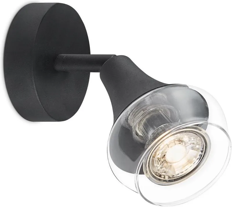 Moderne Plafondspots - Met GU10 Fitting - Metaal Spotlights - 9 x 9 x 16.5cm - voor woonkamer en slaapkamer - Lichtbron van Home Sweet Home in Zwart – productfoto