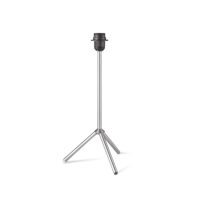 Moderne tafellamp voet Karma voor lampenkap - Geborsteld staal - 27/27/16cm - gemaakt van Metaal - geschikt voor E27 LED lichtbron - voor lampenkap by Home Sweet Home in Getrokken staal – product photo