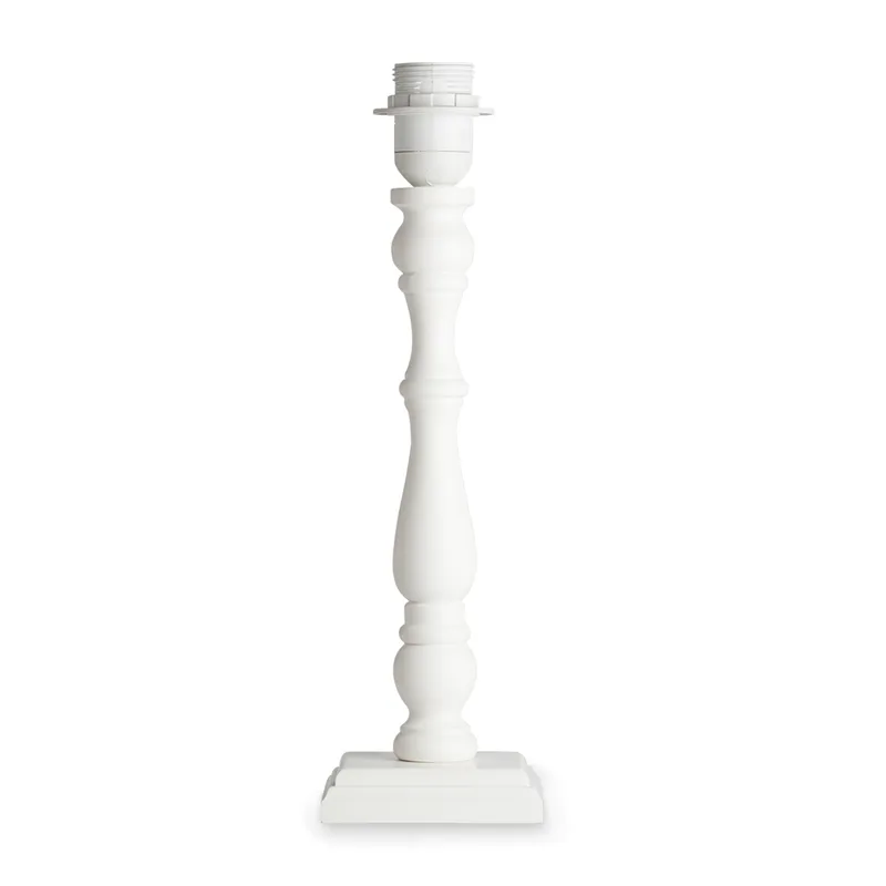 Moderne tafellamp voet Woodi voor lampenkap - 12/12/38cm - gemaakt van Bamboe - geschikt voor E27 LED lichtbron - voor lampenkap met doorsnede från Home Sweet Home i Vit – produktbild