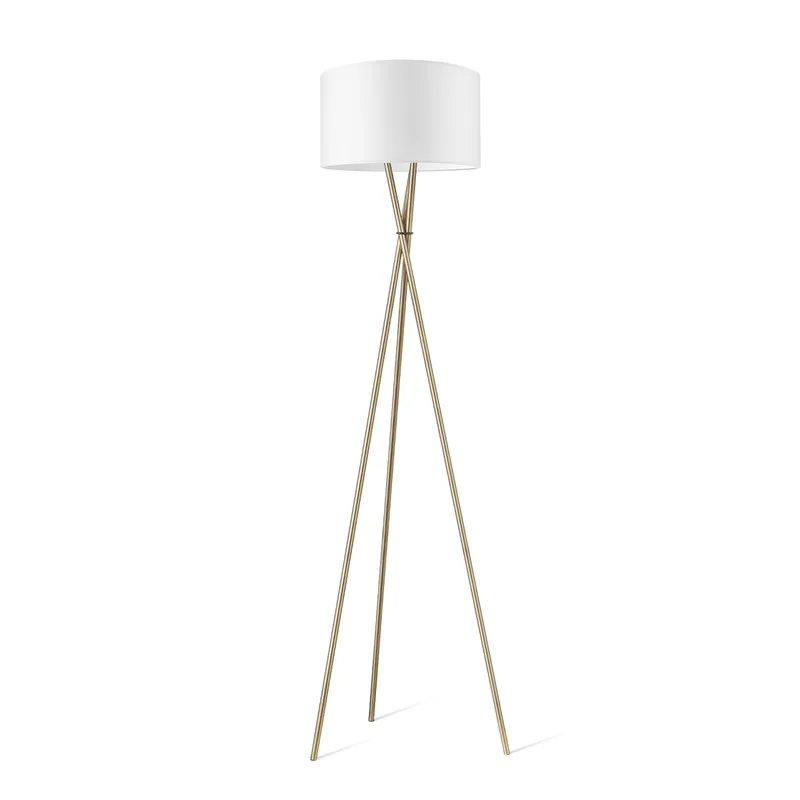 Moderne vloerlamp Bling - Wit - vloerlamp Legs Brons inclusief lampenkap 40/40/22cm - hoogte vloerlamp 149 cm - geschikt voor E27 LED lamp - Vloerlamp geschikt voor woonkamer, slaapkamer, thuiskantoor de Home Sweet Home – photo produit