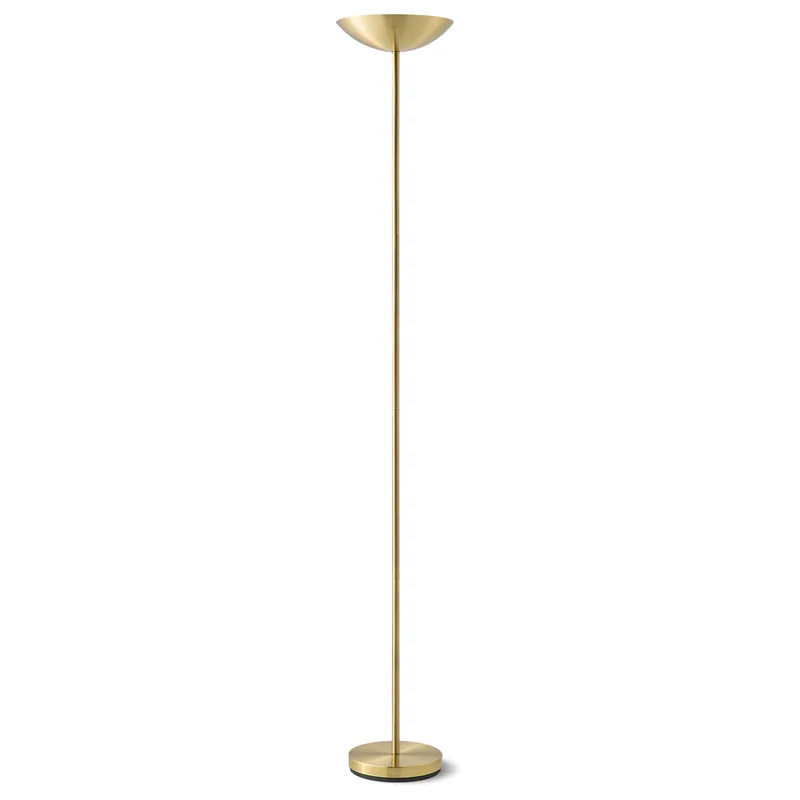 Moderne vloerlamp Easy - Brons - 28/28/180cm - R7s lichtbron - geschikt voor woonkamer, slaapkamer, thuiskantoor- R7s lichtbron - met voetschakelaar de Home Sweet Home en Or – photo produit
