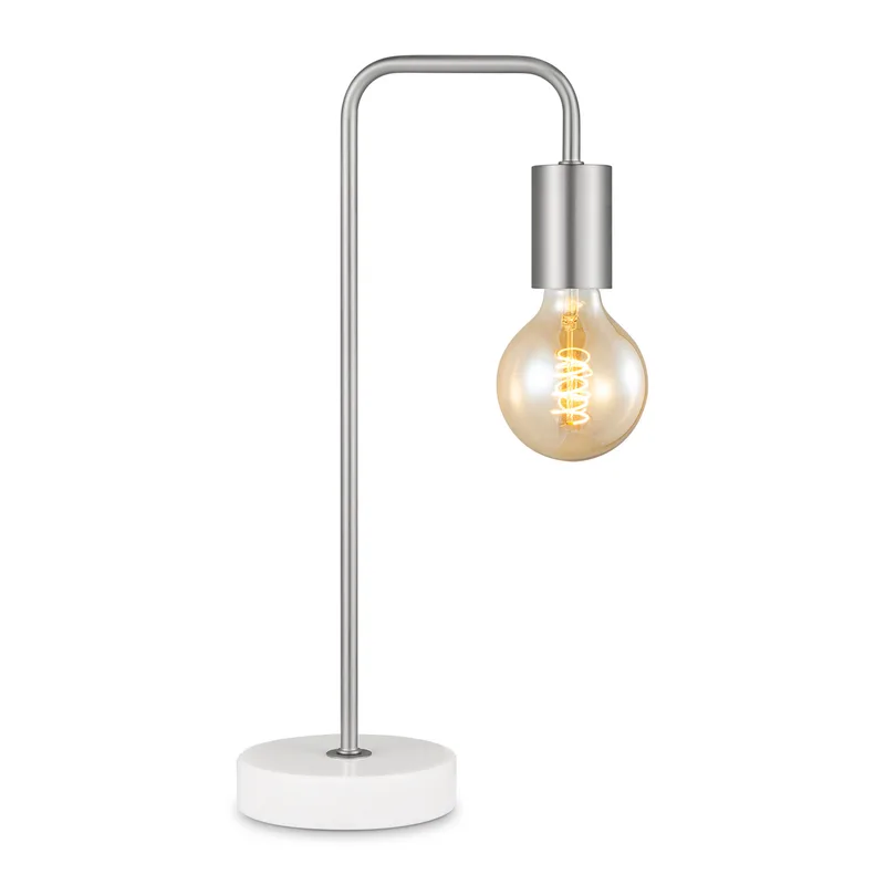 Moderne Zandnikkel Tafellamp - 20.3 x 10 x 40 cm - Ontworpen voor gebruik in slaapkamers en studeerkamer - met Schakelaar - E27 Bedlamp - Lichtbron niet inbegrepen de Home Sweet Home – photo produit
