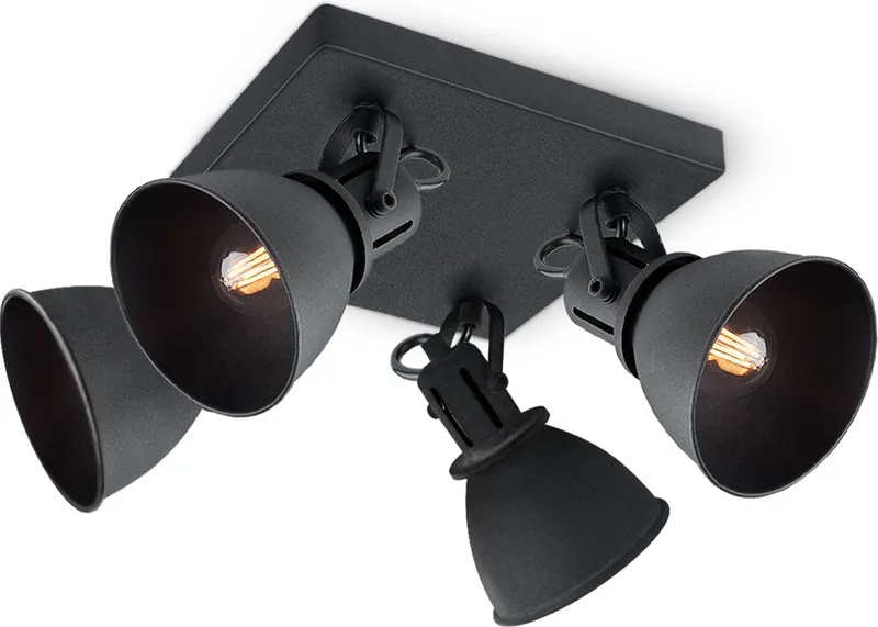 plafondspot Fama 4 - 4 x E14 - zonder lichtbronnen de Home Sweet Home en Noir – photo produit