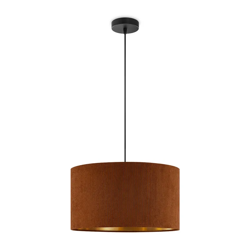 Scandinavische stijl Hanglamp - Corduroy Lampenkap - Cilinder - Brown - ø40 x 126 cm - E27 Fitting - Geschikt voor Woonkamers en slaapkamers van Home Sweet Home in Bruin – productfoto