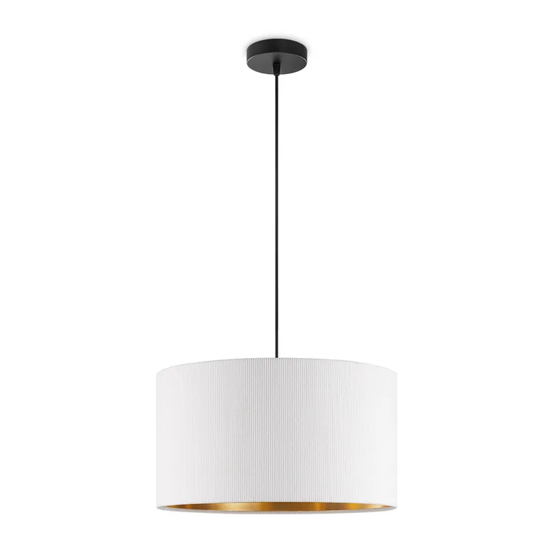 Scandinavische stijl Hanglamp - Corduroy Lampenkap - Cilinder - ø40 x 126 cm - E27 Fitting - Geschikt voor Woonkamers en slaapkamers by Home Sweet Home in White – product photo