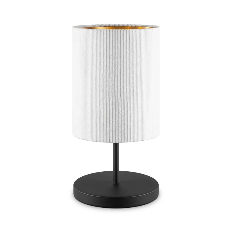 Scandinavische stijl Tafellamp - Corduroy Lampenkap - Cilinder - ø20 x 40 cm - E27 Fitting - Geschikt voor Woonkamers en slaapkamers - Met schakelaar van Home Sweet Home in Wit – productfoto