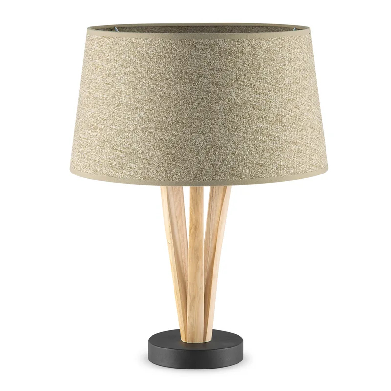 tafellamp Bindy houten takken & lampenkap Melrose de Home Sweet Home en Taupe – photo produit