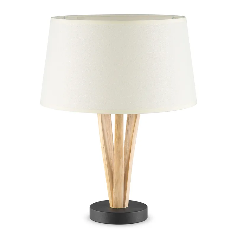 tafellamp Bindy houten takken & lampenkap Melrose - warmwit von Home Sweet Home in Creme – Produktfoto
