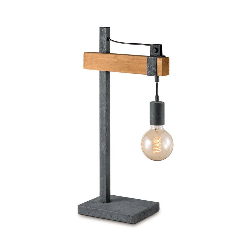Lampe de table Denton, bois et métal brûlé de Home Sweet Home en Noir – photo produit