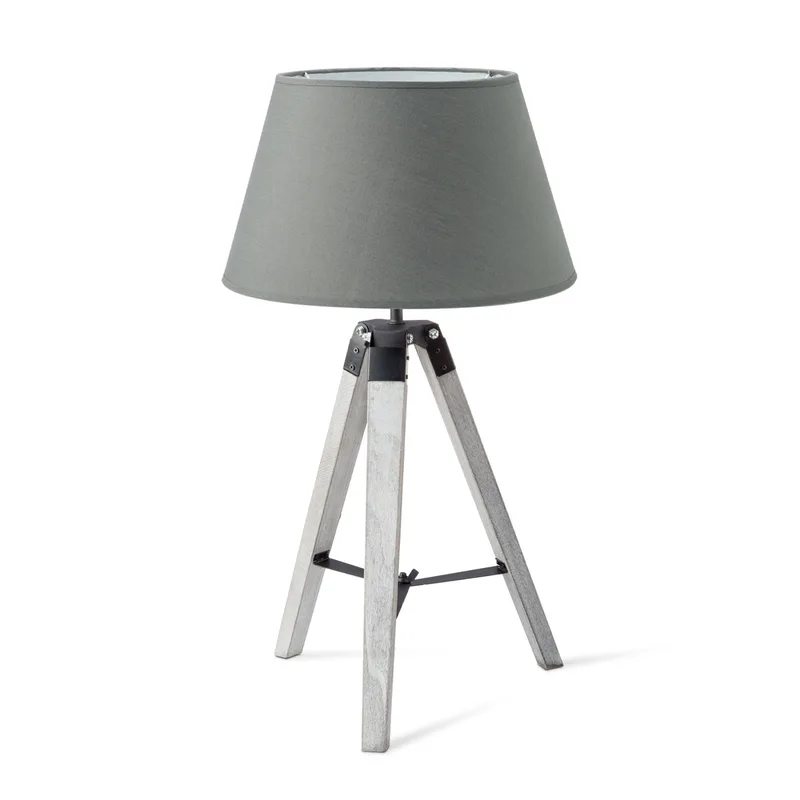 tafellamp Dia wit & lampenkap Largo de Home Sweet Home en Gris – photo produit