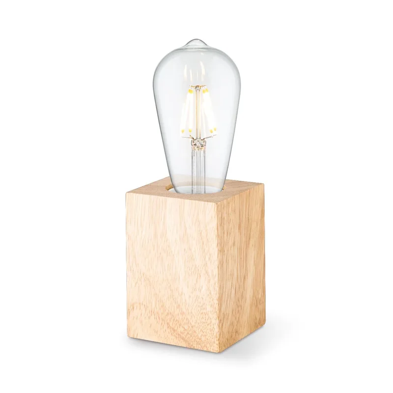tafellamp Eliaz vierkant - hout by Home Sweet Home in Beige – product photo