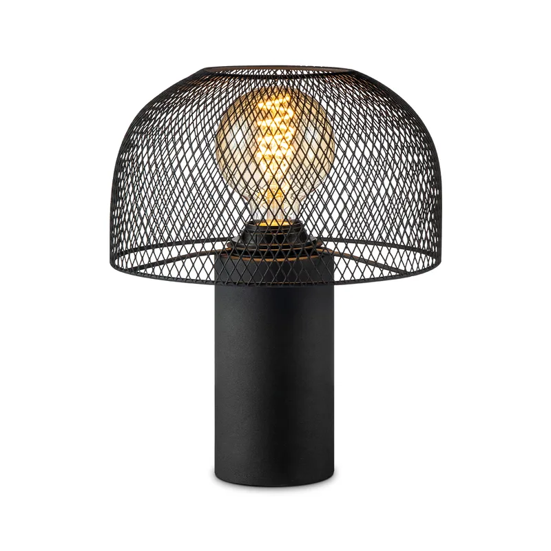 tafellamp Mushroom gaasmetaal de Home Sweet Home en Noir – photo produit