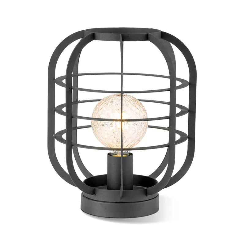 tafellamp Nero 25 - industrieel metaal de Home Sweet Home en Noir – photo produit