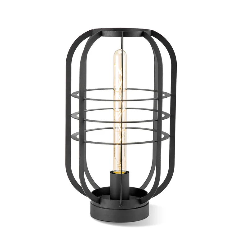 tafellamp Nero 40 - industrieel metaal van Home Sweet Home in Zwart – productfoto