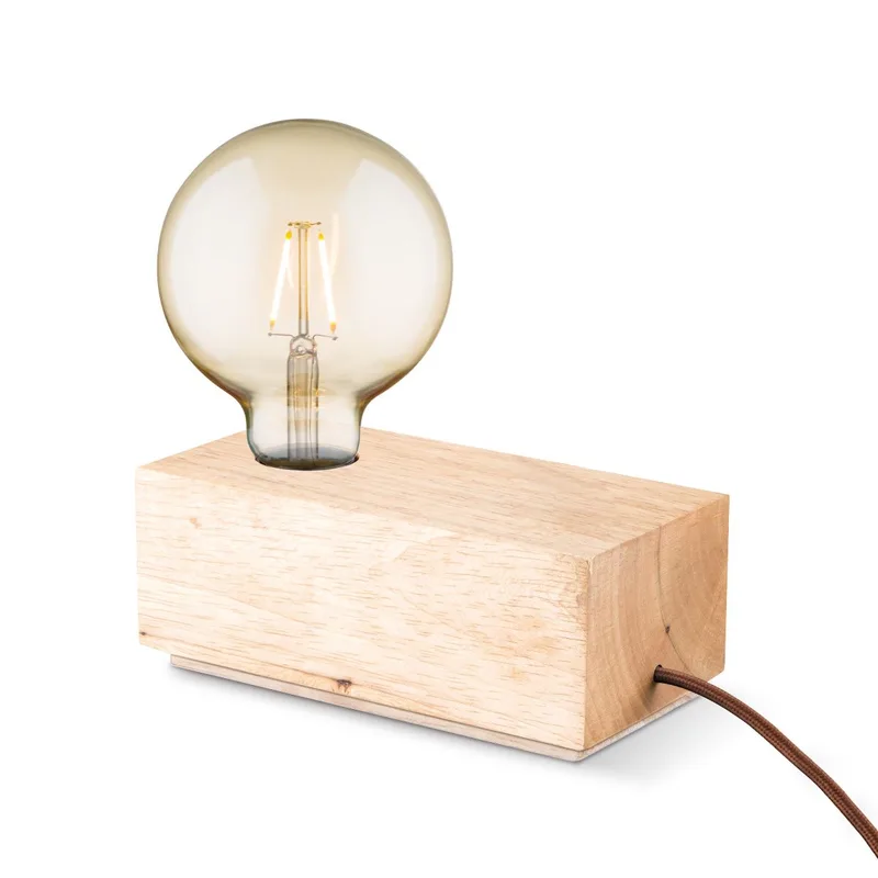 tafellamp Rinca - hout de Home Sweet Home en Beige – photo produit