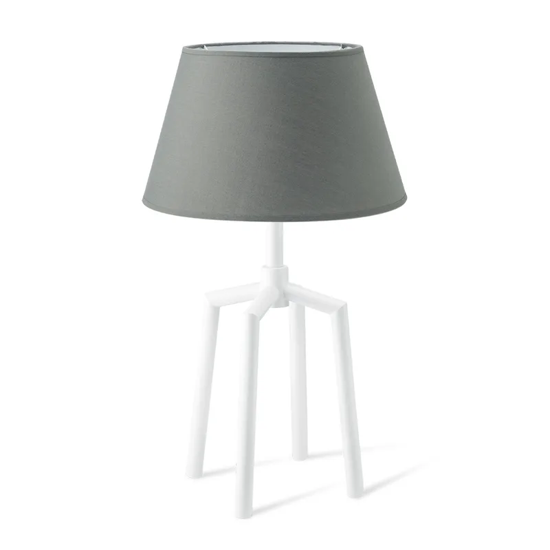 tafellamp Spinn wit & lampenkap Largo de Home Sweet Home en Gris – photo produit