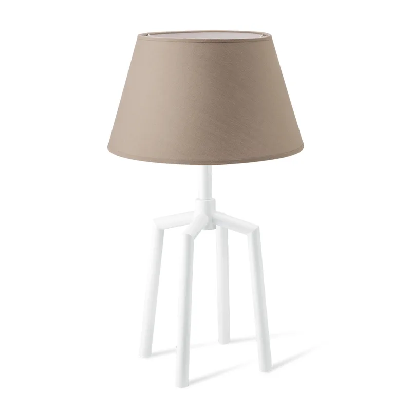 tafellamp Spinn wit & lampenkap Largo de Home Sweet Home en Taupe – photo produit