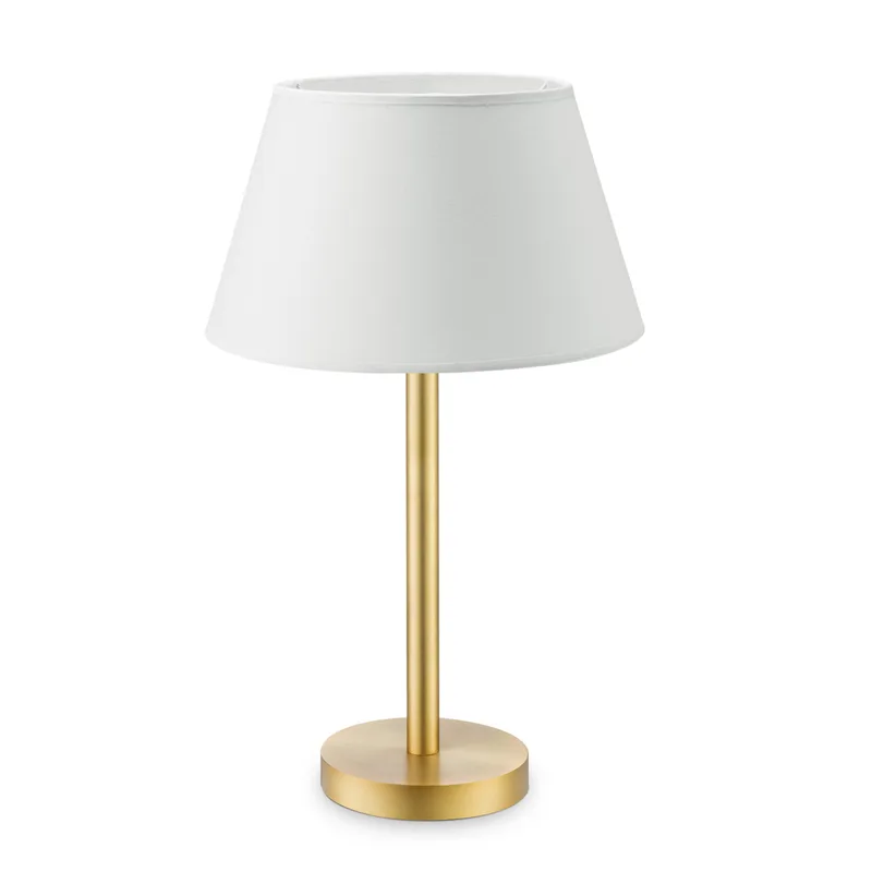 tafellamp Stick messing & lampenkap Largo de Home Sweet Home en Blanc – photo produit