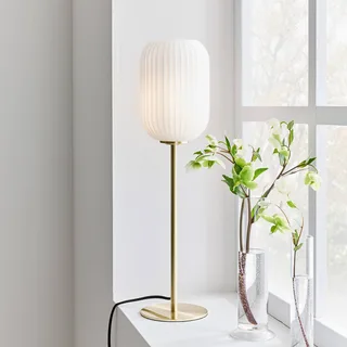 Cava tafellamp, messingkleurig, glas, hoogte 55 cm fra Markslöjd i Messing, Opaal – produktbillede 3 af 4