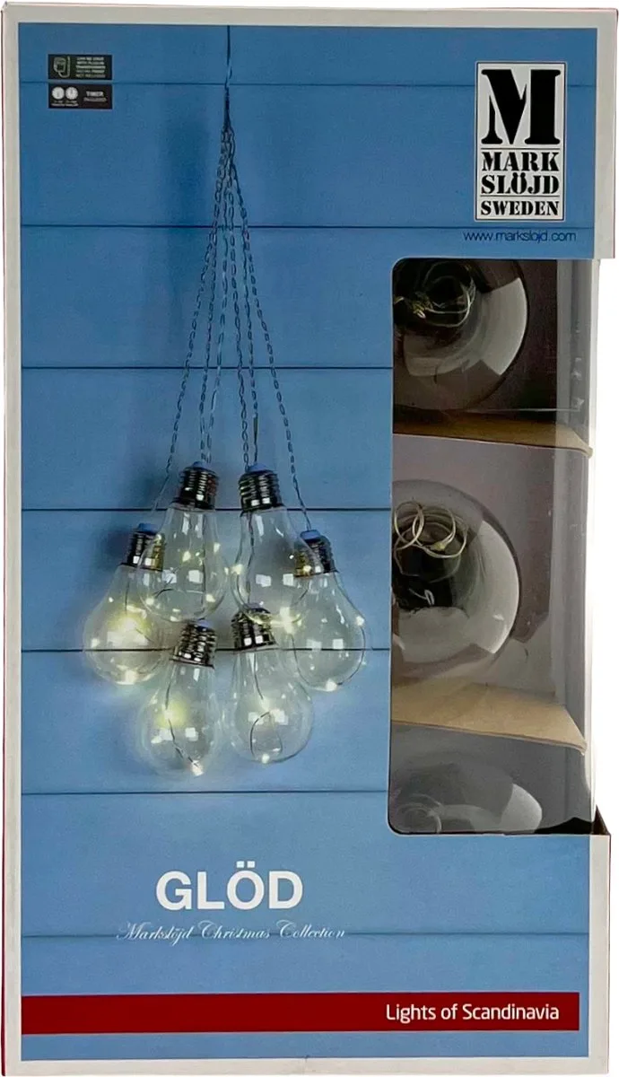 Decoratieve Hang Led-verlichting - Werkt en Batterijen incl. Timer de Markslöjd en Warm Wit – photo produit
