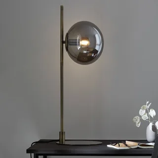 Dione Schreibtischlampe Antik/Rauch von Markslöjd in Messing, Rookgrijs – Produktfoto 1 von 2