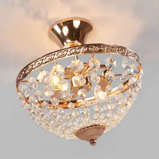 Fraai vormgegeven plafondlamp Hanaskog van Markslöjd in Frans goud, Transparant – productfoto 1 van 5