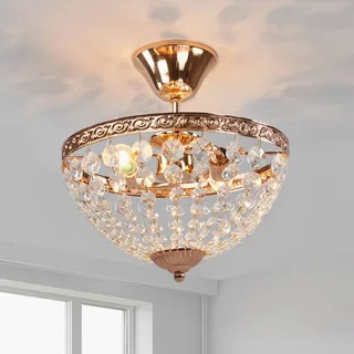 Fraai vormgegeven plafondlamp Hanaskog van Markslöjd in Frans goud, Transparant – productfoto 2 van 5