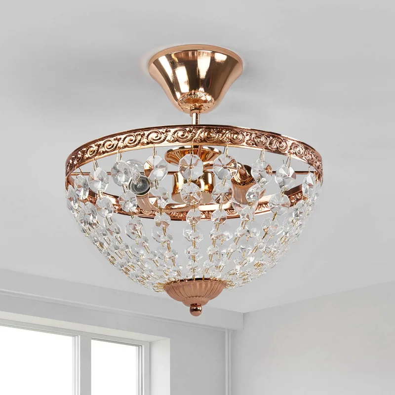 Fraai vormgegeven plafondlamp Hanaskog van Markslöjd in Frans goud, Transparant – productfoto 3 van 5