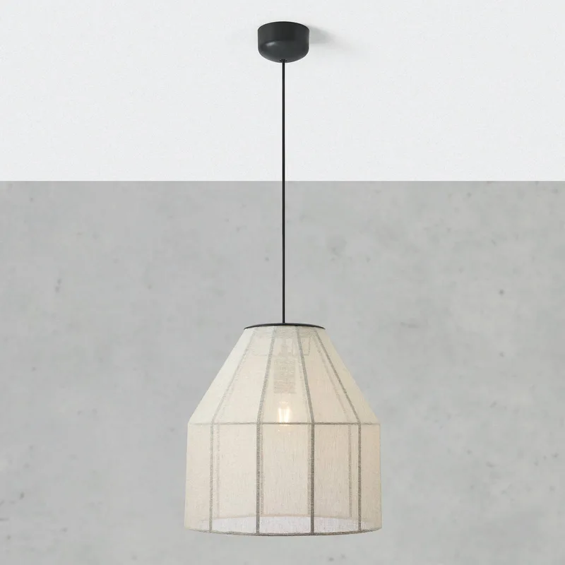 Hanglamp Aiko, beige/zwart, Ø 37 cm, stof/metaal från Markslöjd i Beige, Svart – produktbild