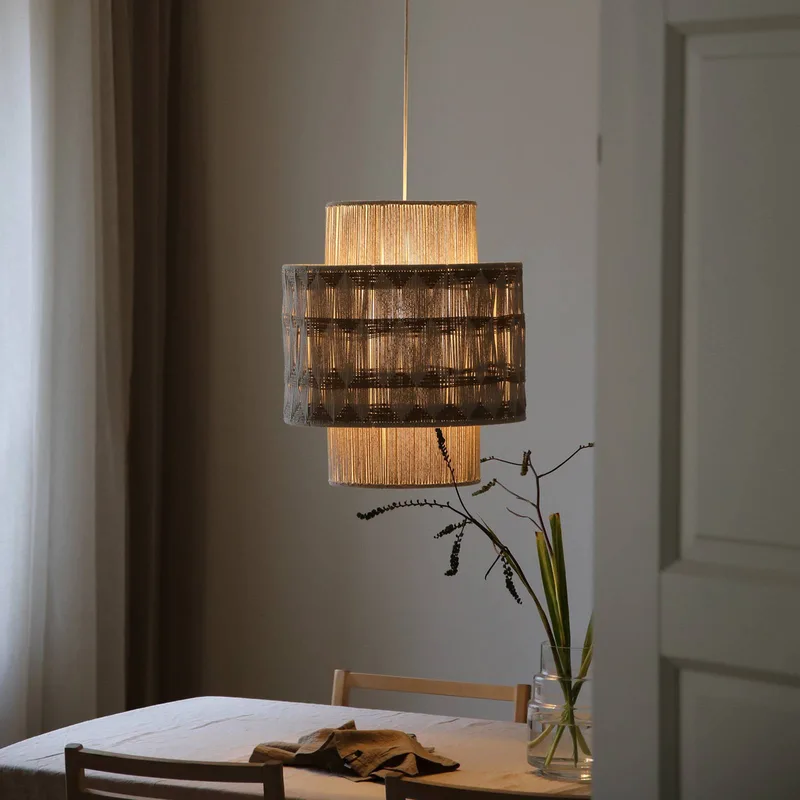 Pendel Ano, Ø 45 cm, tekstil, beige og brun fra Markslöjd i Beige, Brun – produktbillede 2 af 3