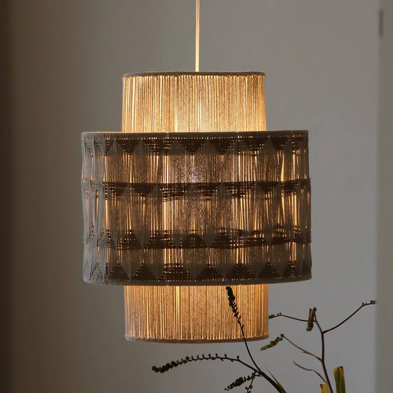 Pendel Ano, Ø 45 cm, tekstil, beige og brun fra Markslöjd i Beige, Brun – produktbillede 1 af 3