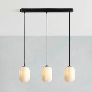 Hanglamp Cava, staalkleurig, 3-lamps, glas fra Markslöjd i Staal, Opaal – produktbillede 2 af 3