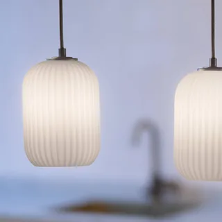 Hanglamp Cava, staalkleurig, 3-lamps, glas fra Markslöjd i Staal, Opaal – produktbillede 3 af 3